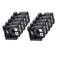 10x Huismerke tapecassette voor dymo d1 45803 s0720830 wit 19mm x 7m voor labelmanager 100 120p 15